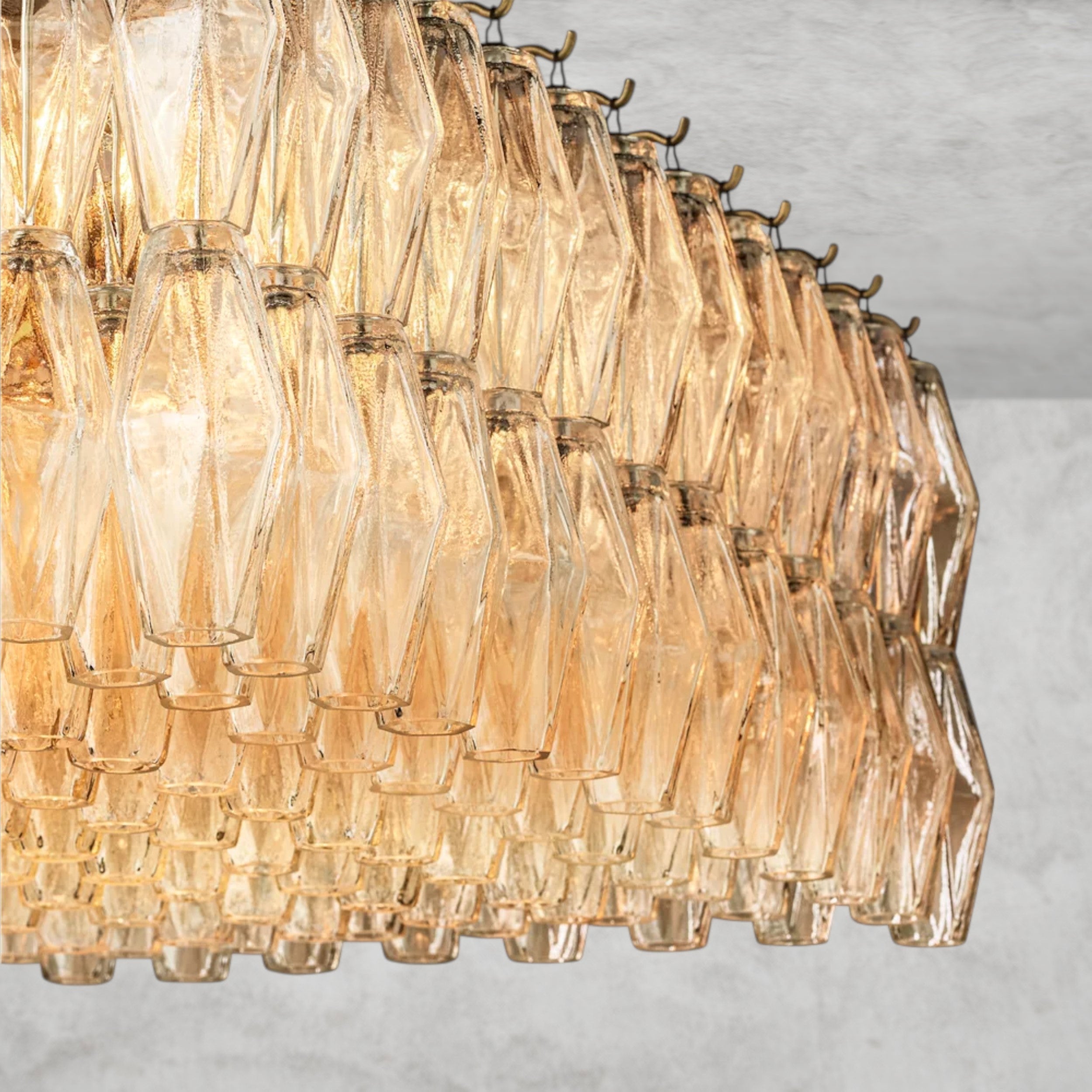 CHIARA CLEAR/ SMOKE GLASS RECTANGULAR CHANDELIER 54", 74"